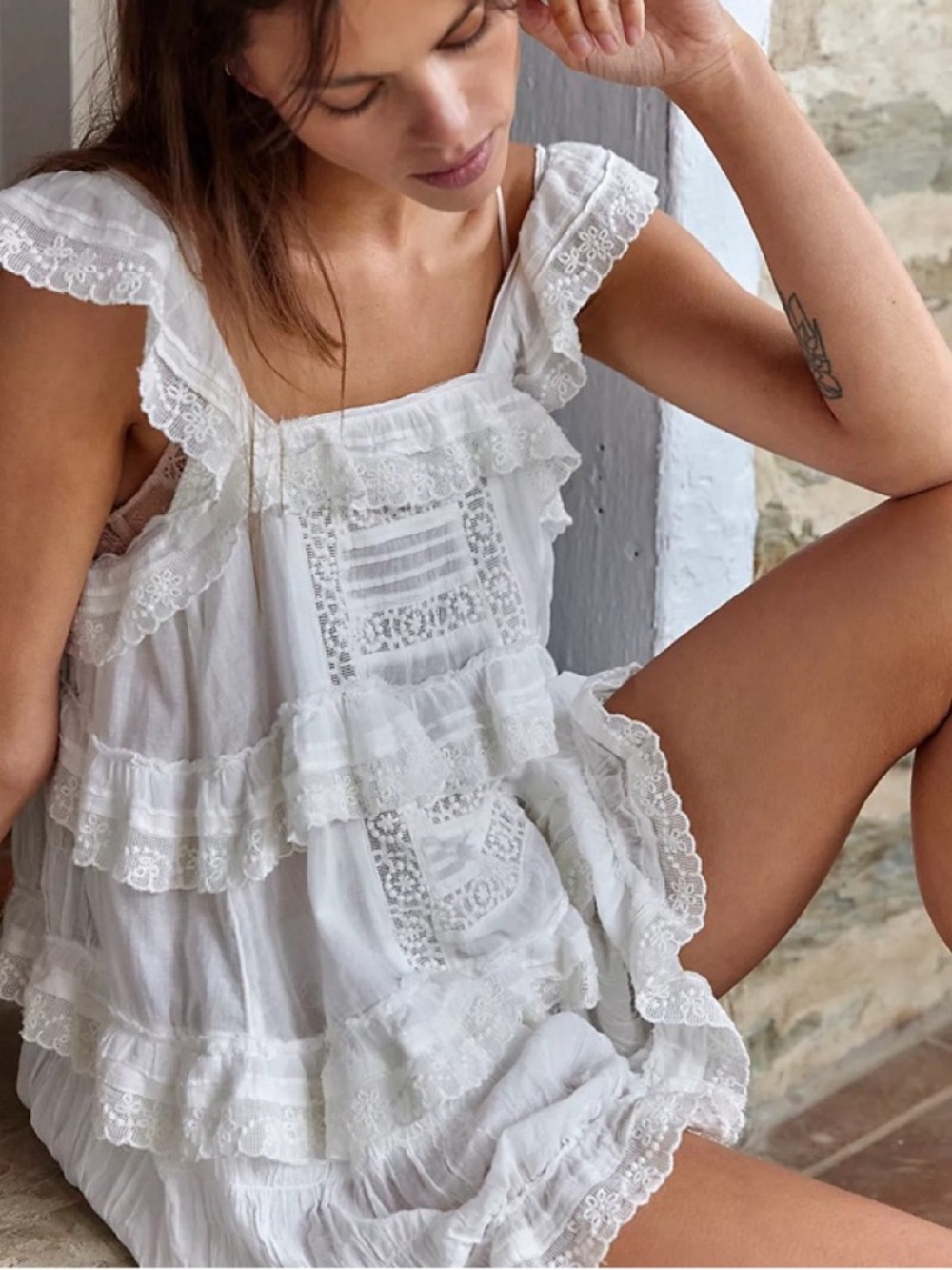 NWT Intimately Free People Tried and True Romper in Ivory